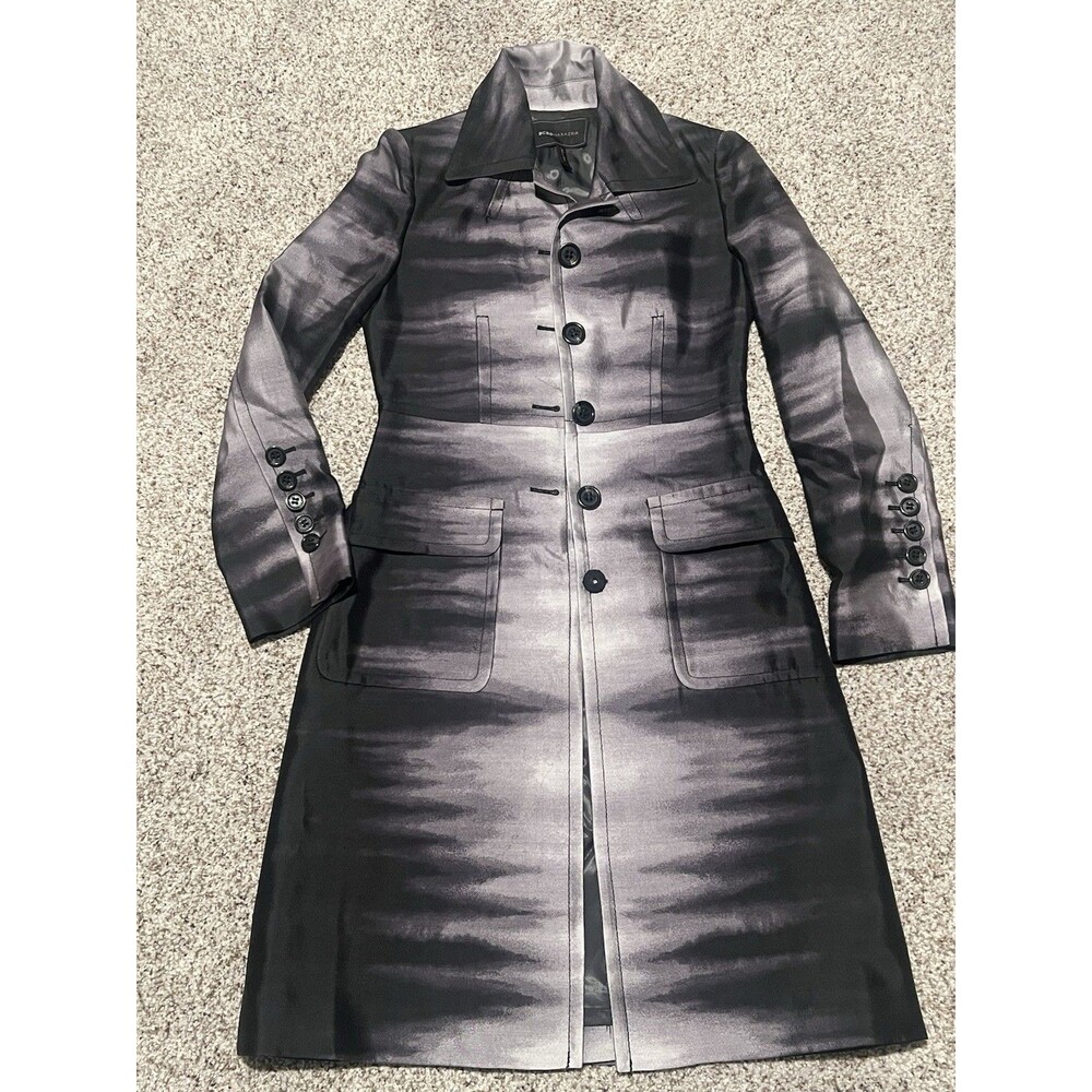 BGBG MAXAZRIA Black/Gray Long Jacket Trench Coat Blazer Size xxs $250